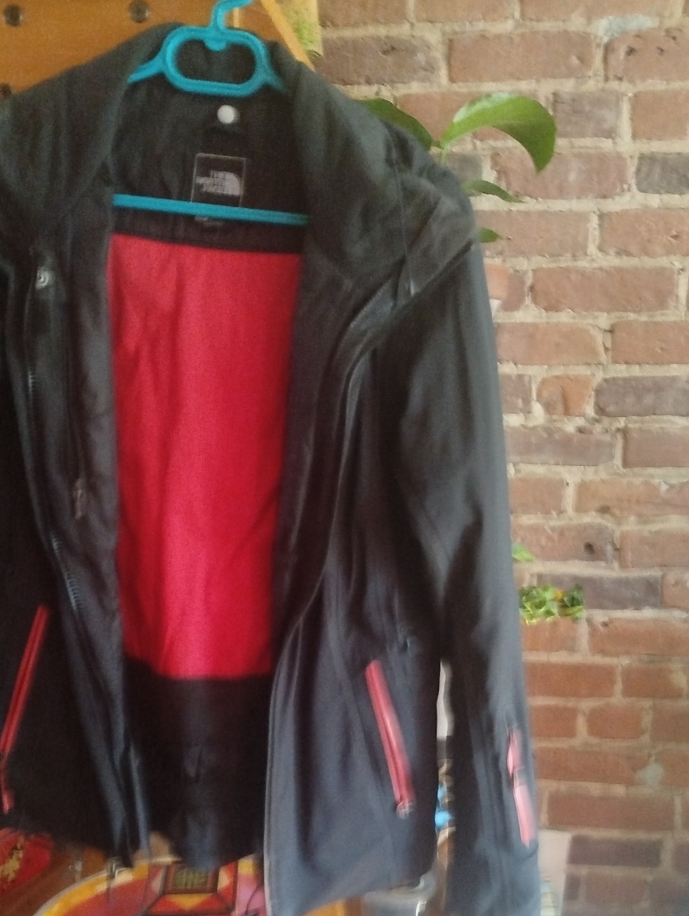 The North Face Black Shell Jacket with Red Lining